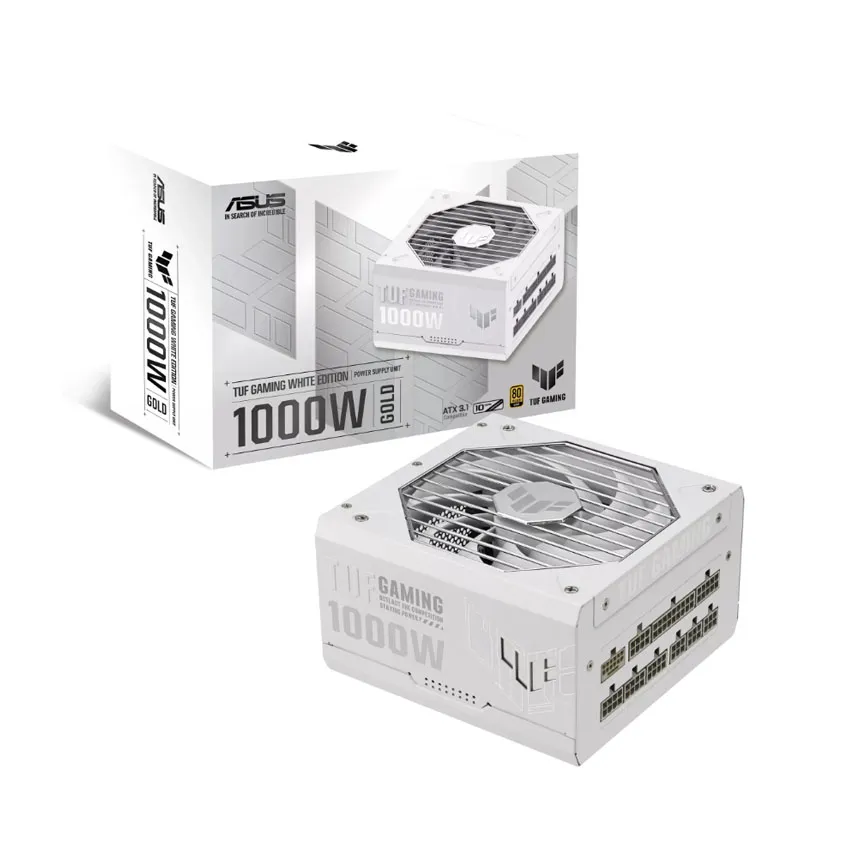 Nguồn Asus TUF Gaming 1000G WHITE - 1000W ( ATX3.0/Pci Gen 5.0 /80 Plus Gold/Full Modular)